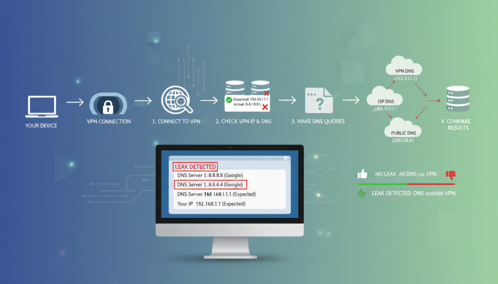 dns leak test procedure diagram