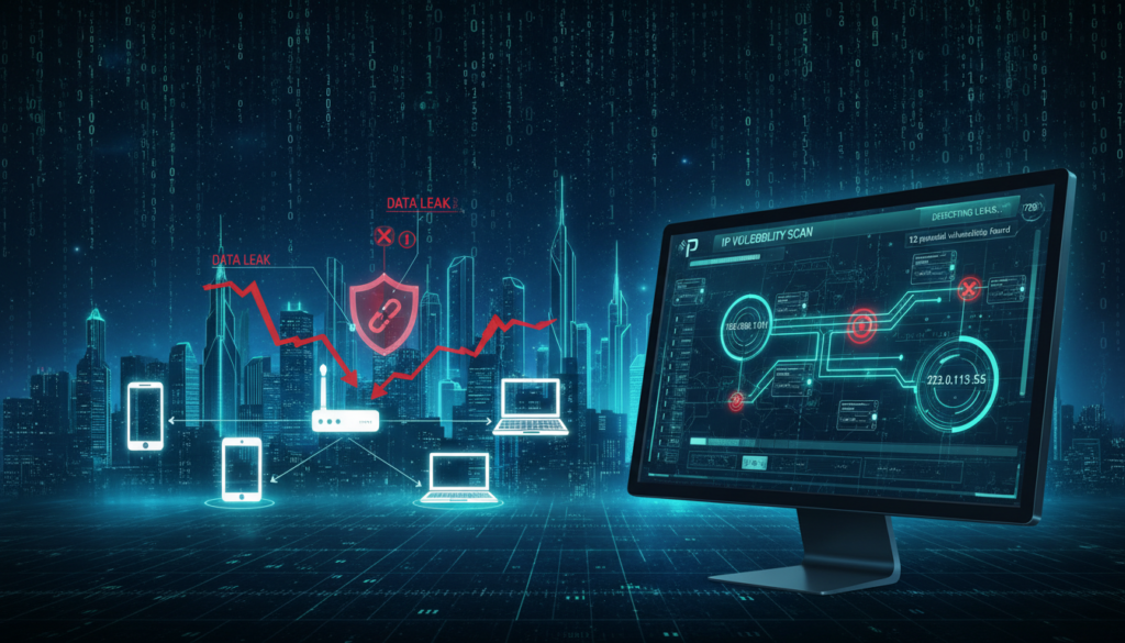 ip vulnerability scan diagram showing leak detection