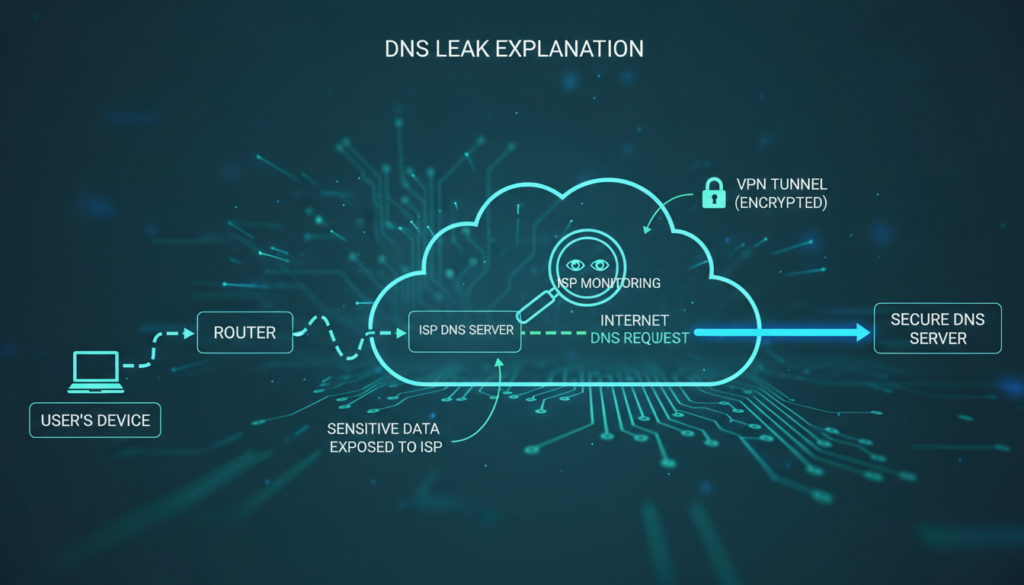 technical dns leak diagram